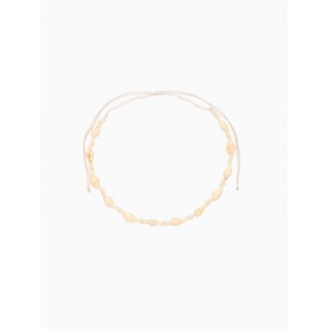 Браслет на ногу, анклет, длина 20 см, белый