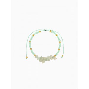 Браслет, длина 16 см, голубой, золотой