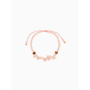 Браслет, длина 16 см, розовый, золотой