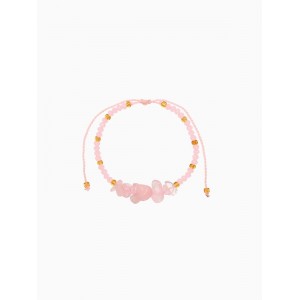 Браслет, длина 16 см, розовый, золотой