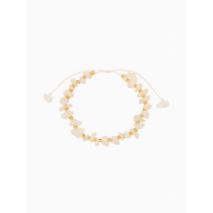 Браслет, длина 16 см, белый, золотой