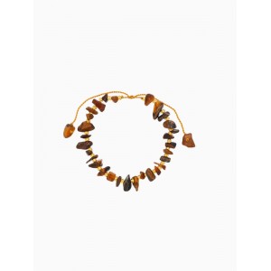 Браслет, длина 16 см, коричневый, золотой