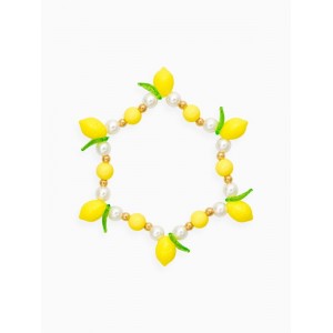 Браслет «Лимоны», жёлто-белый, цвет золотистый