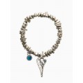 Браслет из бусин с подвеской «Стиляшка», d=6 см, голубой, цвет серебристый