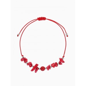 Браслет под натуральный камень «галтовка мелкая» с бусиной №8, d=6 см, МИКС