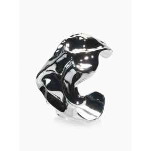 Браслет манжета «Лава», d=7.5 см, цвет серебро