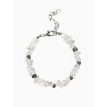 Браслет из бусин «Стиляшка», L=17 см, белый, цвет серебристый