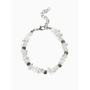 Браслет из бусин «Стиляшка», L=17 см, белый, цвет серебристый