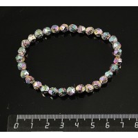 Браслет лава, шарик 6мм огранка, цвет радужный (тонир.) на резинке