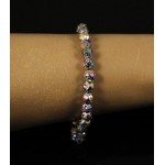 Браслет лава, шарик 6мм огранка, цвет радужный (тонир.) на резинке