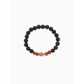 Браслет «Хамса», лава, рудракша, длина 18 см, чёрный, коричневый