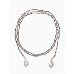 Бусы бисерные с подвесами жемчуг «Нить стекла», L=120 см, №2, серые Бусы бисерные с подвесами жемчуг «Нить стекла», L=120 см, №2, серые