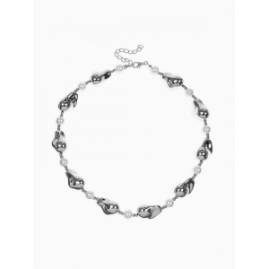 Бусы «Жемчуг Борокко», белые, цвет серебристый 40 см