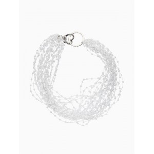 Колье-чокер на леске многослойный «Жемчужная Богема», бусина №3, L=43 см, белый