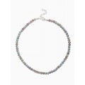 Колье-чокер из бисера «Хрусталь» бензиновый, цвет серебристый, 37 см + 5 см доп, цепочка