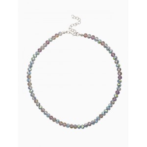 Колье-чокер из бисера «Хрусталь» бензиновый, цвет серебристый, 37 см + 5 см доп, цепочка