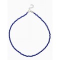 Колье-чокер из бисера «Хрусталь» тёмно-синий, цвет серебристый, 37 см + 5 см доп, цепочка