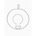 Комплект: Колье-чокер, браслет «Обруч» сердце, цвет серебро