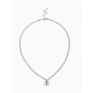 Колье-чокер «Бабочка» хрусталь, белый, цвет серебристый, 36 см + 5 см доп, цепочка