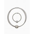 Комплект: колье, браслет «Бусина на нитях», цвет серебро