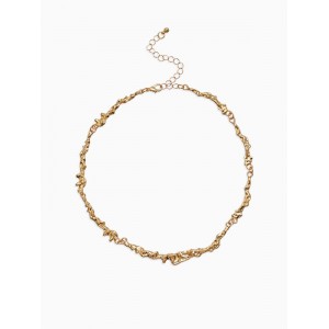 Колье «Мятое» тонкое, 35 см, цвет золото