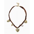 Колье с Кулонми «Леопард. Новый стиль», 40 см, светло-коричневый, цвет золотистый