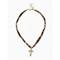 Колье «Леопард. Бантик», 40 см, коричневый, цвет золотистый