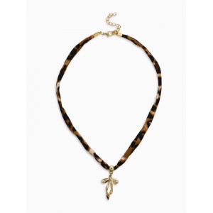 Колье «Леопард. Бантик», 40 см, коричневый, цвет золотистый