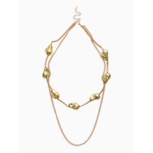 Колье цепочка «барокко», 2 яруса, цвет золото