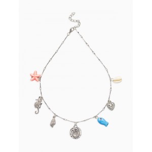 Колье «Морской вайб», L=40 см, цветное, цвет серебристый