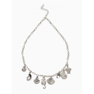 Колье на цепочке «Морской мир», L=40 см, цвет серебро