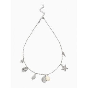 Колье «Морское дно», L=40 см, белое, цвет серебристый Колье «Морское дно», L=40 см, белое, цвет серебристый