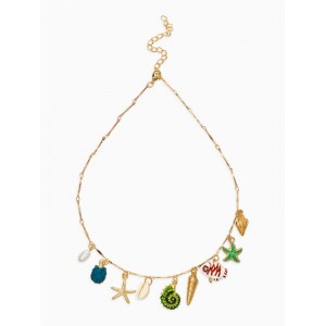 Колье «Морской мир», L=40 см, цветное, цвет золотистый