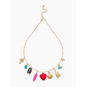 Колье «Море любви», L=40 см, цветное, цвет золотистый