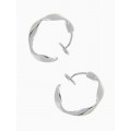 Клипсы для ушей QF «Тренд» кольцо жгутик, цвет серебро