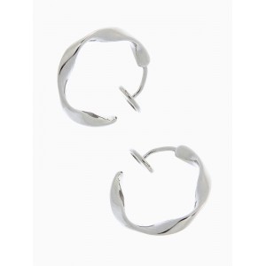 Клипсы для ушей QF «Тренд» кольцо жгутик, цвет серебро
