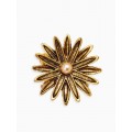 Кольцо для платка «Цветок Астра», белое, цвет золотистый