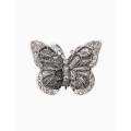 Кольцо для платка «Бабочка», белое, цвет серебристый
