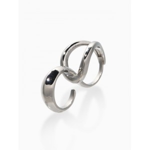 Кольцо на два пальца «Узел», металл, цвет серебро, безразмерное