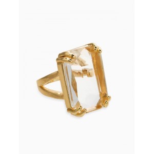 Кольцо с камнем «Империя. Прямоугольник с гранями», белое, цвет золотистый, безразмерное Кольцо с камнем «Империя. Прямоугольник с гранями», белое, цвет золотистый, безразмерное