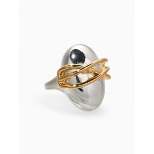 Кольцо «Сетка на овале», медь, цвет серебро, золото, безразмерное