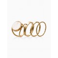 Набор колец «Новый стиль. Линии», 3 шт. размер МИКС, белый, цвет золотистый