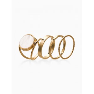 Набор колец «Новый стиль. Линии», 3 шт. размер МИКС, белый, цвет золотистый