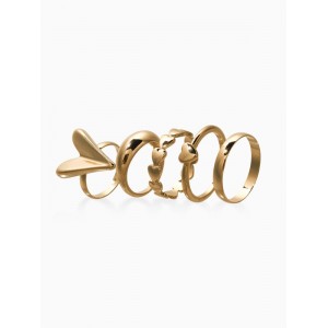 Набор колец «Новый стиль. Сердечки», 5 шт. размер МИКС, цвет золото