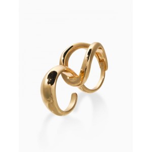Кольцо на два пальца «Узел», металл, цвет золото, безразмерное