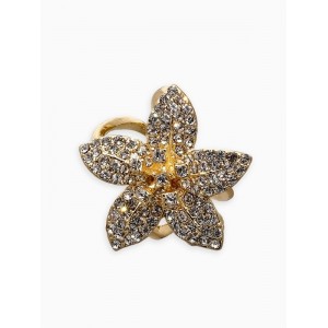 Кольцо для платка «Цветок Лилии», белое, цвет золотистый