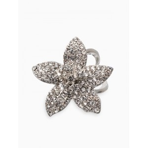 Кольцо для платка «Цветок Лилии», белое, цвет серебристый