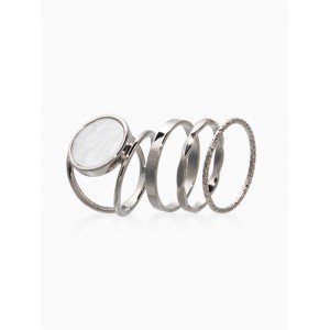 Набор колец «Новый стиль. Линии», 3 шт. размер МИКС, белый, цвет серебристый Набор колец «Новый стиль. Линии», 3 шт. размер МИКС, белый, цвет серебристый