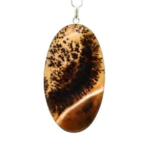 Кулон агат моховой 42*74мм.