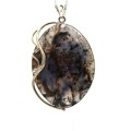 Кулон агат моховой 39*56мм.